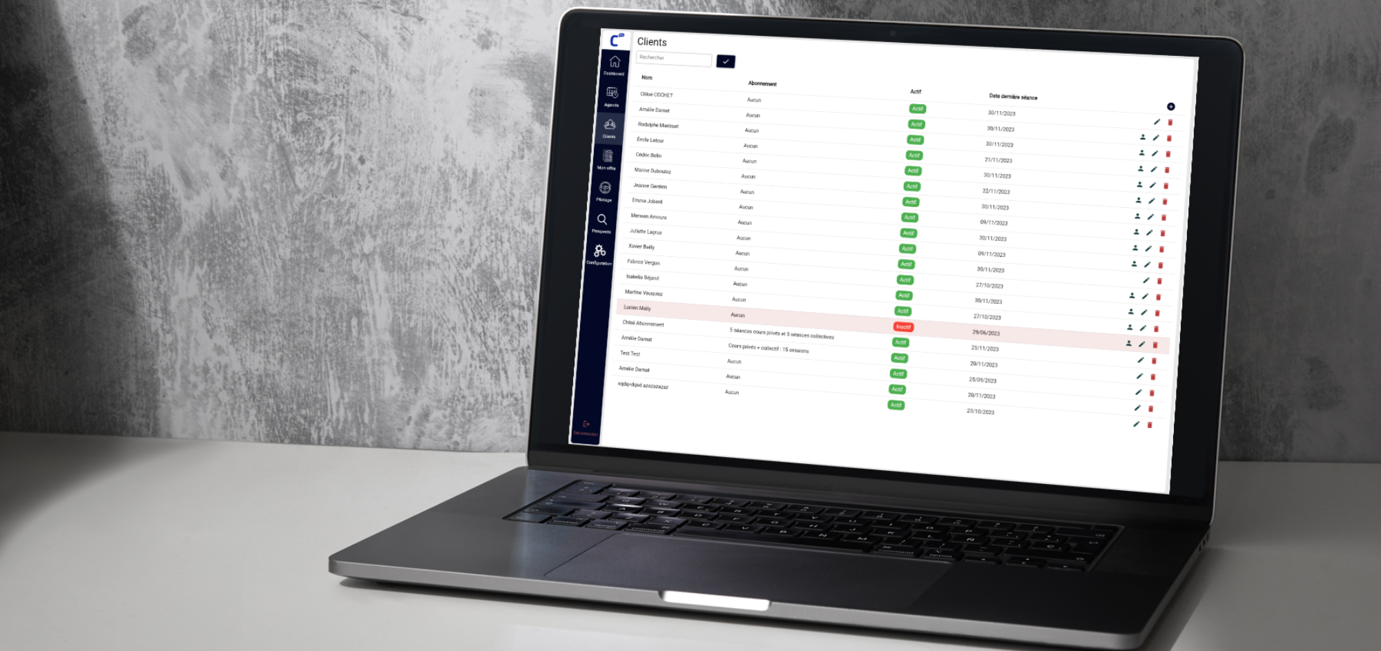 Logiciel client pour coach sportif Coach'eo Pro